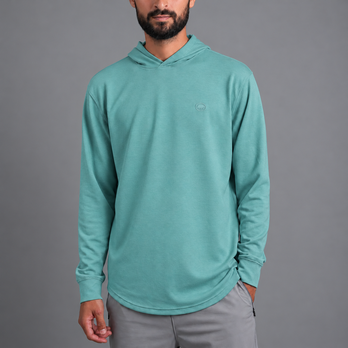 Field Performance Hoodie in Teal, front