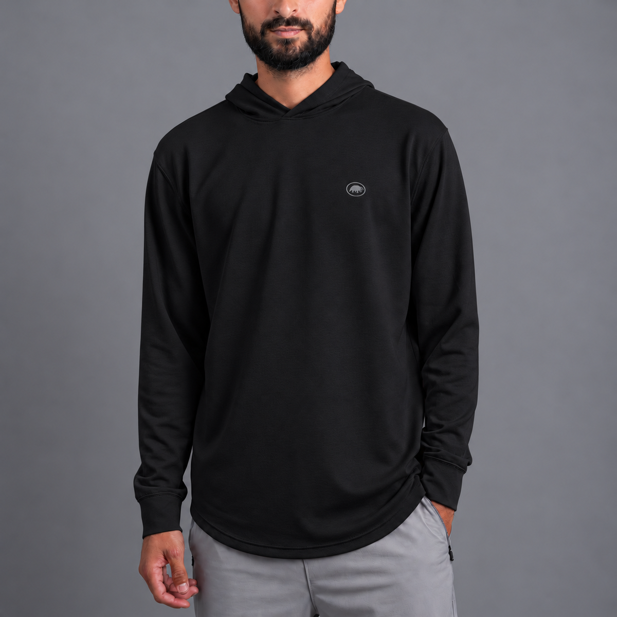 Field Performance Hoodie in Black, front