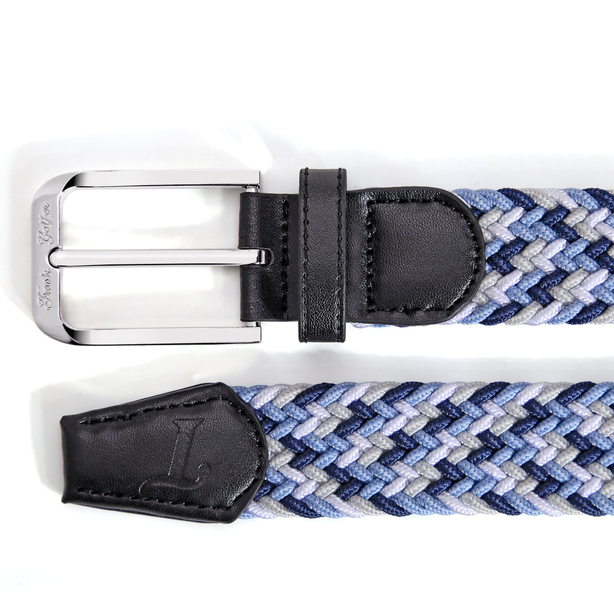 Dept Issue Belt in Navy / White / Blue, buckle and tip detail