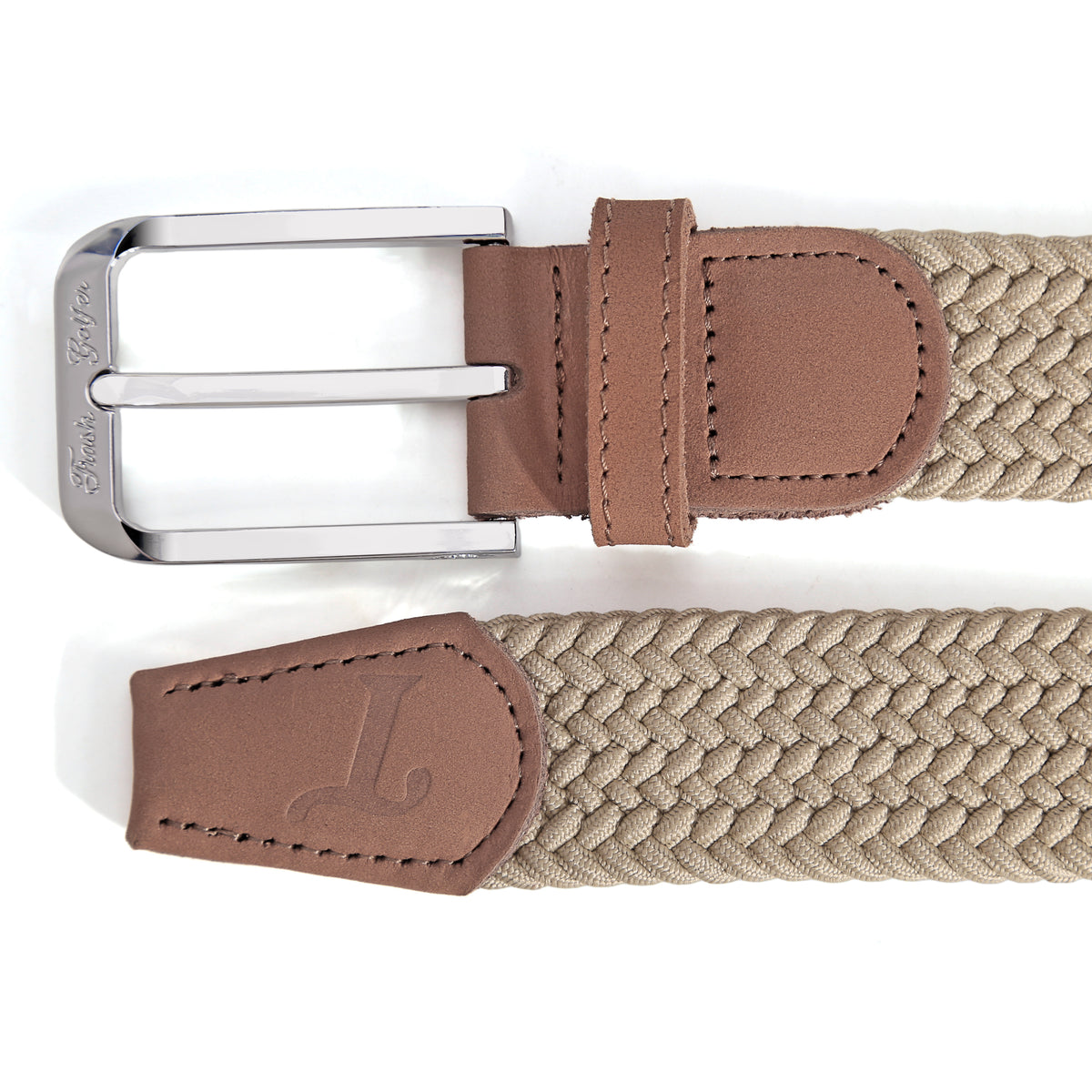 Dept Issue Belt in Khaki, buckle and tip detail