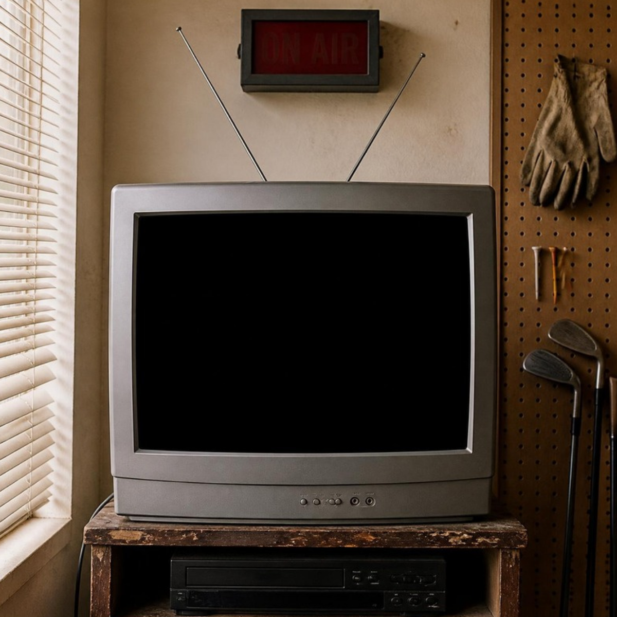 An old TV in the Trash pro shop